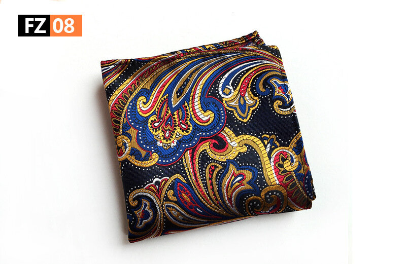 Fashion Paisley Print Silk Handkerchiefs 25cm*25cm for Man Party Business Office Wedding Gift Accessories Pockets Square