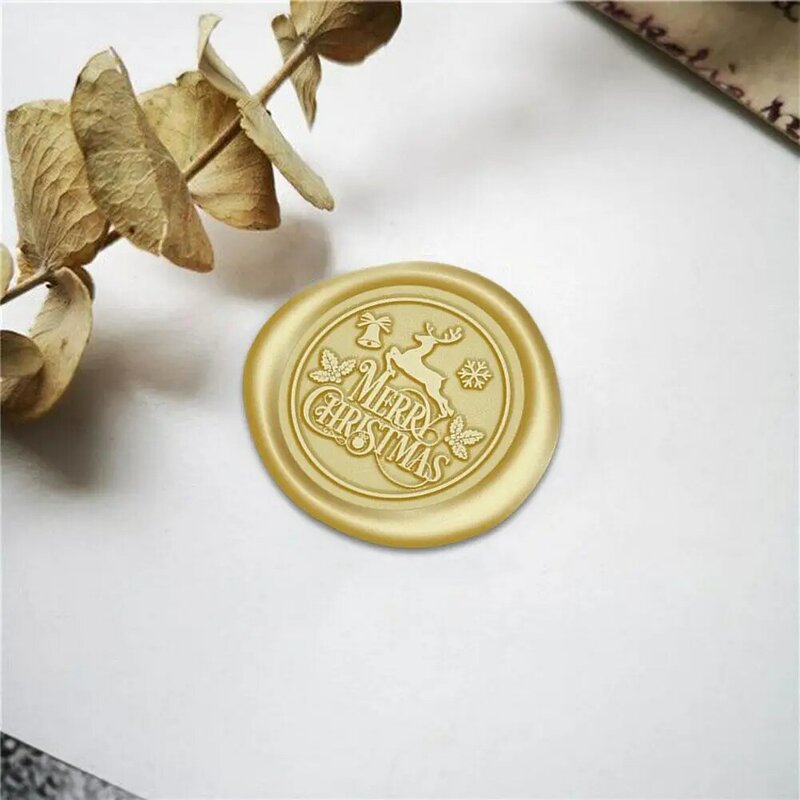 Christmas Wax Seal Stamps Head With Wooden Handle Retro Tools Wax Envelope Party Invitation Sealing Brass Claus Santa DIY C K4P9