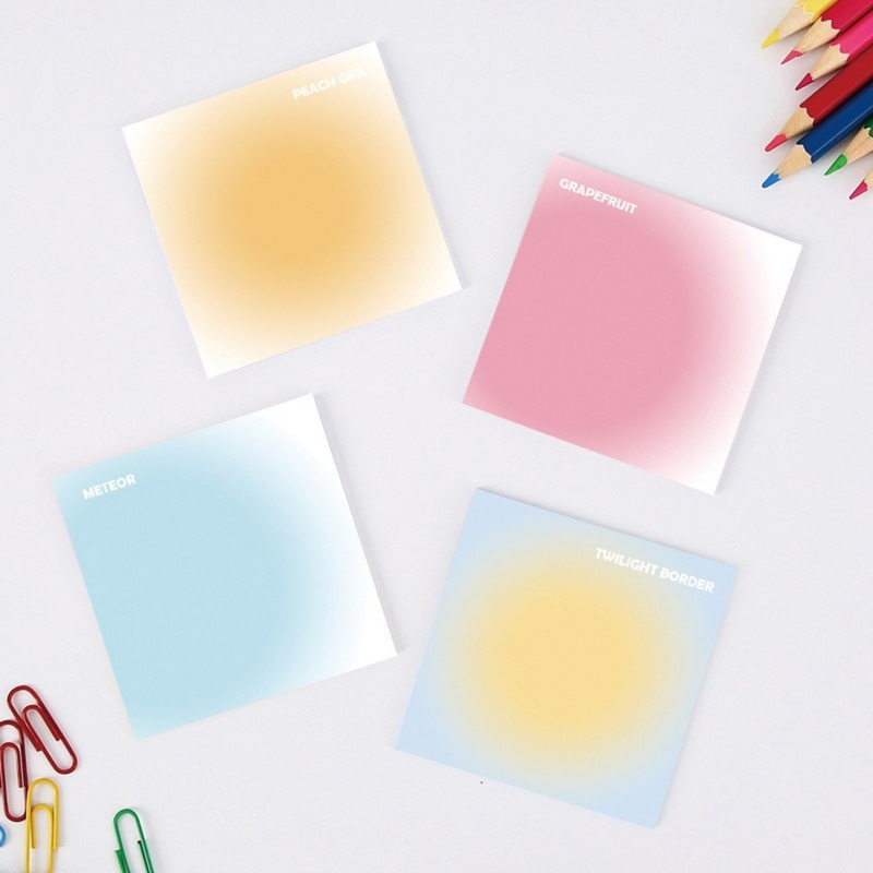 1 PC 50 arkuszy kolorowe gradientowe śliczne INS kartki samoprzylepne Macaron prosta notatnik notatnik zakładka papiernicze biuro szkolne Supplie