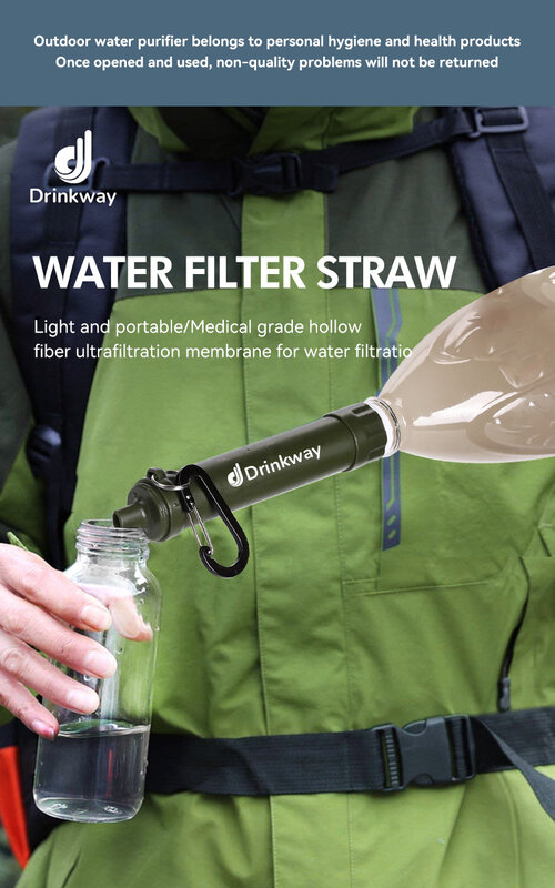 Personal Camping Purification Water Filter Straw Water Field Emergency Filter Tool Direct Drinking Portable Water Purifier