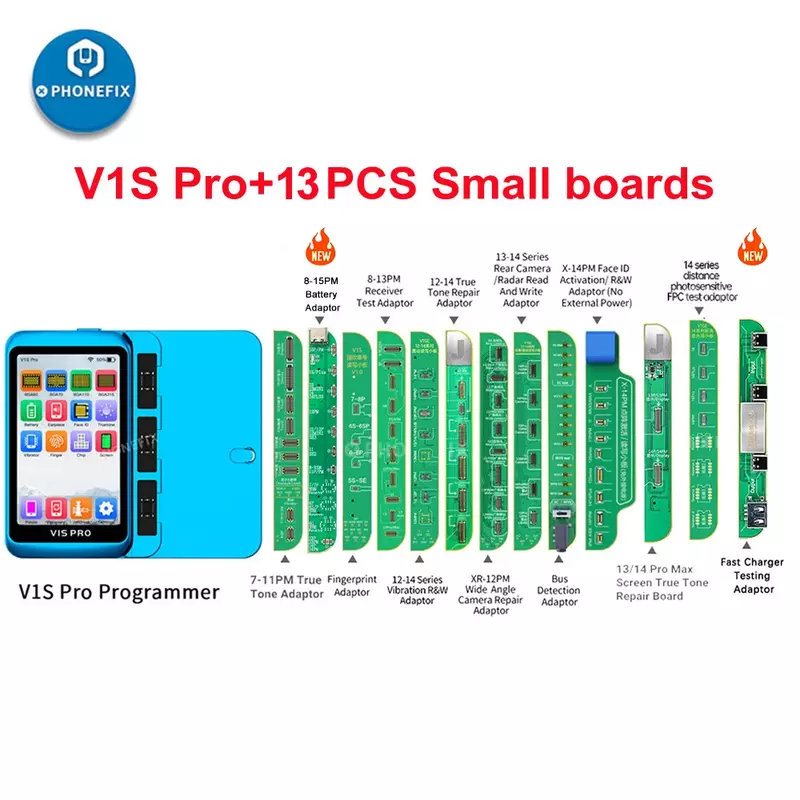 JCID-Placa de reparación de batería V1SE V1S Pro, matriz de puntos, fotosensible, Color Original, huella dactilar, X-15PM para iPhone, JC V1S