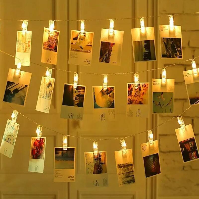 10 świateł girlanda żarówkowa LED 1.5M 2 kolorowe klips do zdjęć lampki z bajkową girlandą zewnętrzne dekoracje bożonarodzeniowe na przyjęcie weselne X2S0