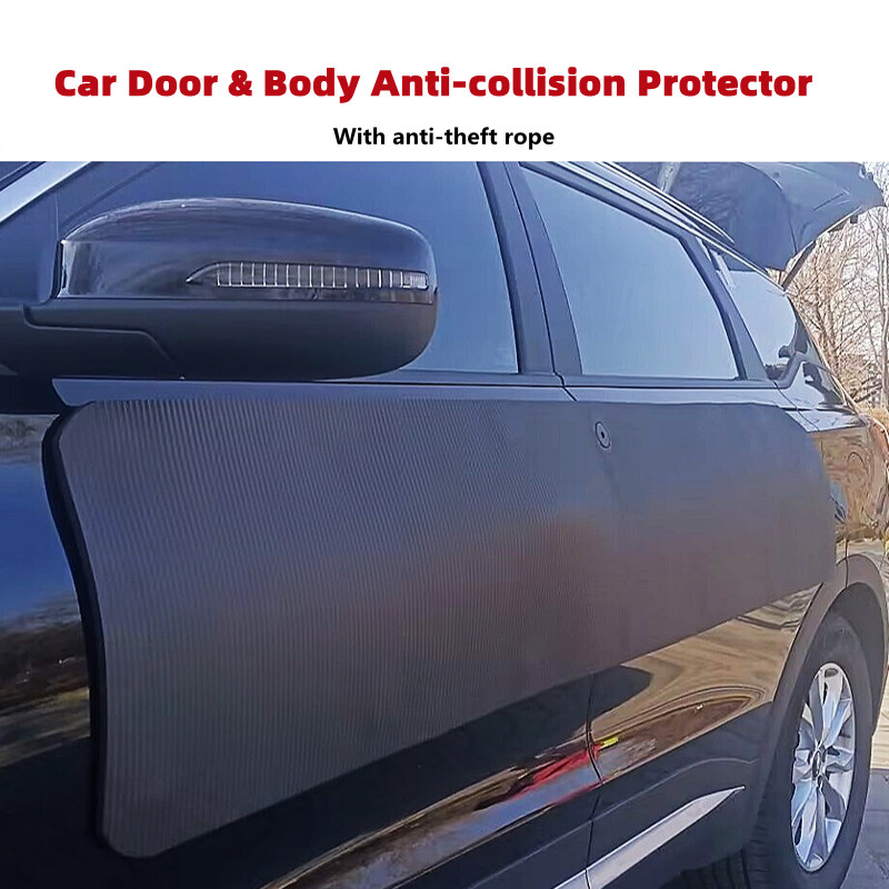 Black Car Door Protector Adhesive-Free/Magnetic Body Side Edge Guard Decorative Anti-scratch Protection Pad Stickers Multi Size