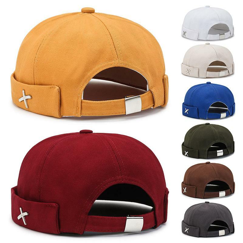 남녀공용 빈티지 돔 모자, 멜론 비니 캡, 단색 도커 모자, 조절 가능 보닛, 겨울 모자