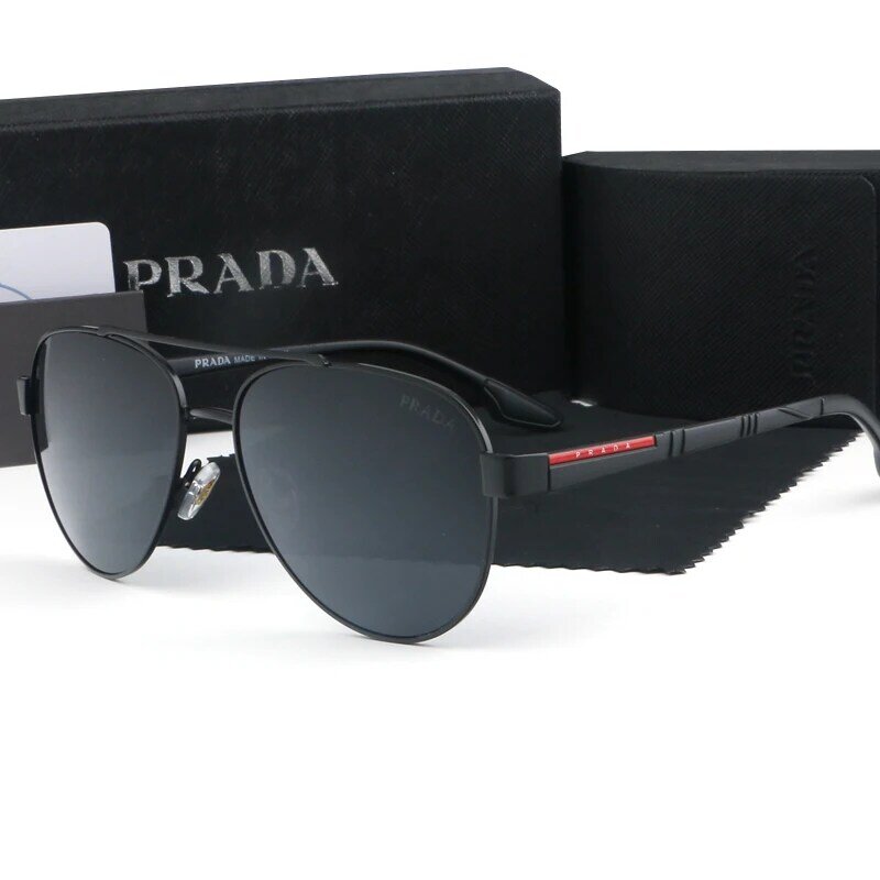 2024 Classics Fashion Luxury Brand Sunglasses Men Sun Glasses Women Metal Frame Black Lens Eyewear Driving Goggles UV400 T04