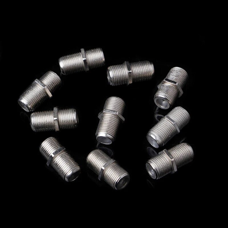 10 Buah Adaptor Coupler Steker F Konektor Barel Penggabung 4 untuk untuk Dropship