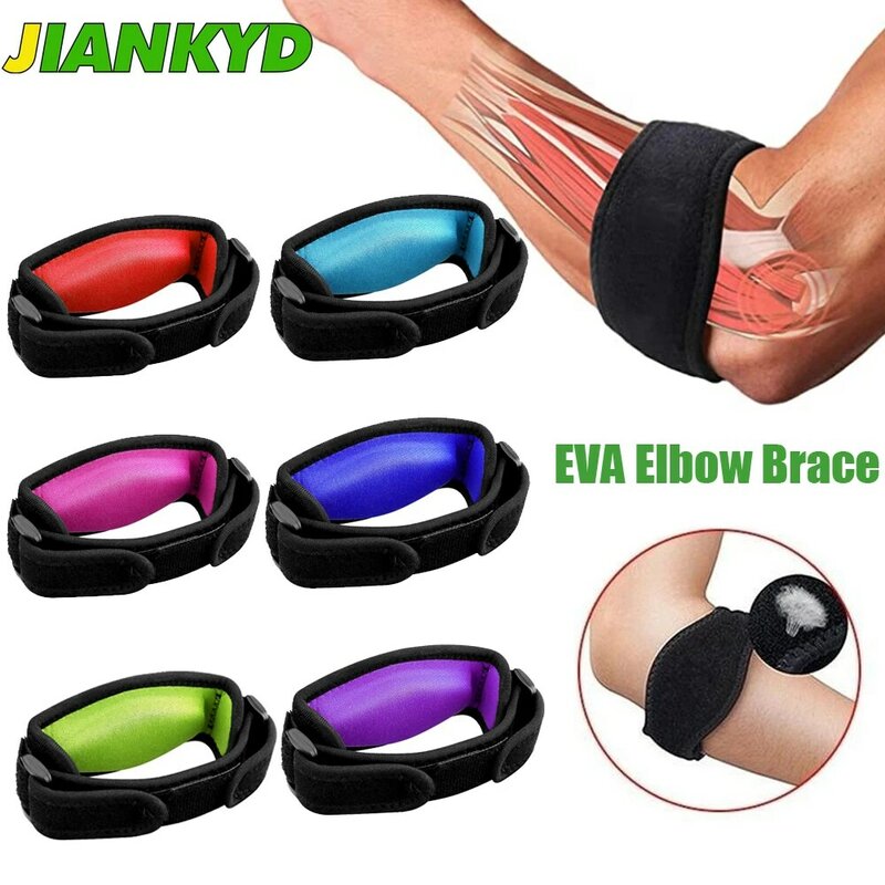 Adjustable Elbow Brace for Tendonitis, Forearm Pain, Basketball Badminton Tennis Golf Elbow Support Golfer's Strap Elbow Pads