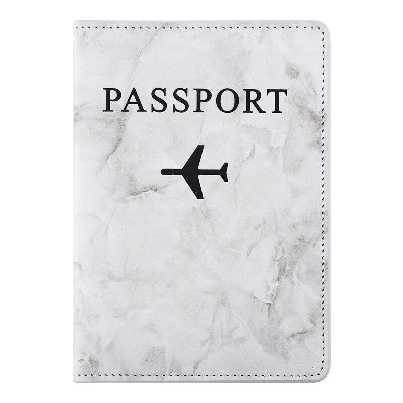 Cute Pink Women Men Passport Cover Pu Leather Marble Style Travel ID Credit Card Passport Holder Packet Wallet Purse Bags Pouch