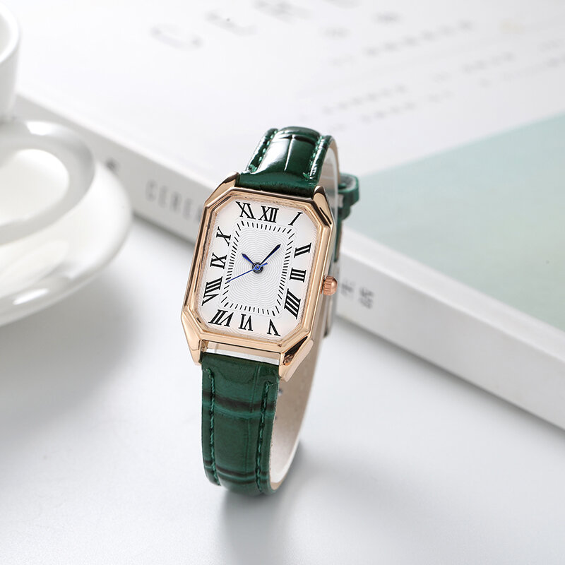 2022 Fashion Nieuwe Buitenlandse Handel Kleine Vierkante Romeinse Quartz Riem Horloge Dames Horloge 8