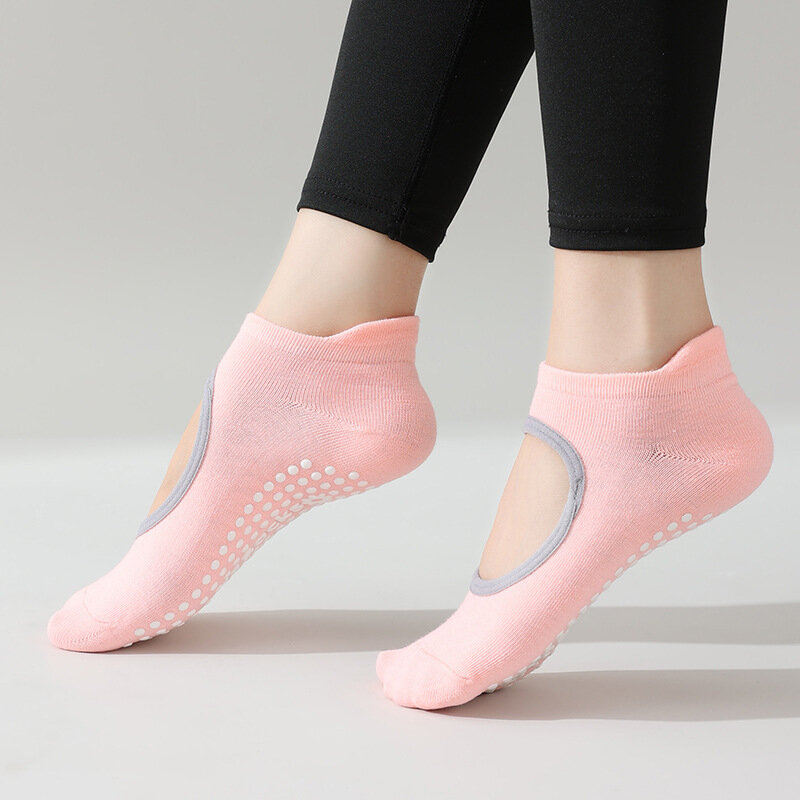 Women's Solid Color Backless Grip Socks Yoga Ankle Sports Socks Women's Non-Slip Slippers Socks