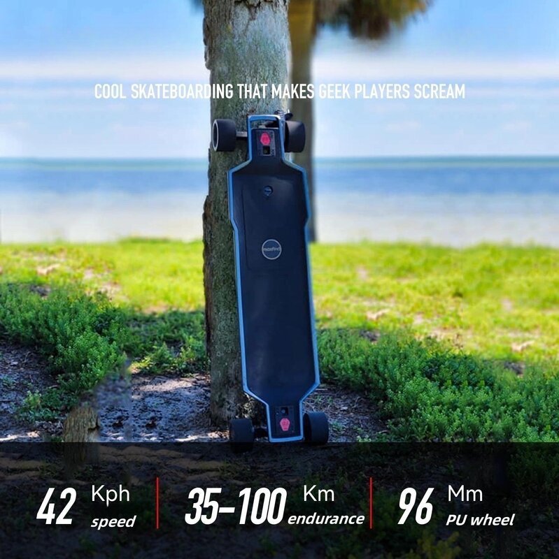 Электрический скейтборд Maxfind для езды по бездорожью, четырехколесный амортизатор, скутер с дистанционным управлением для работы для взрослых