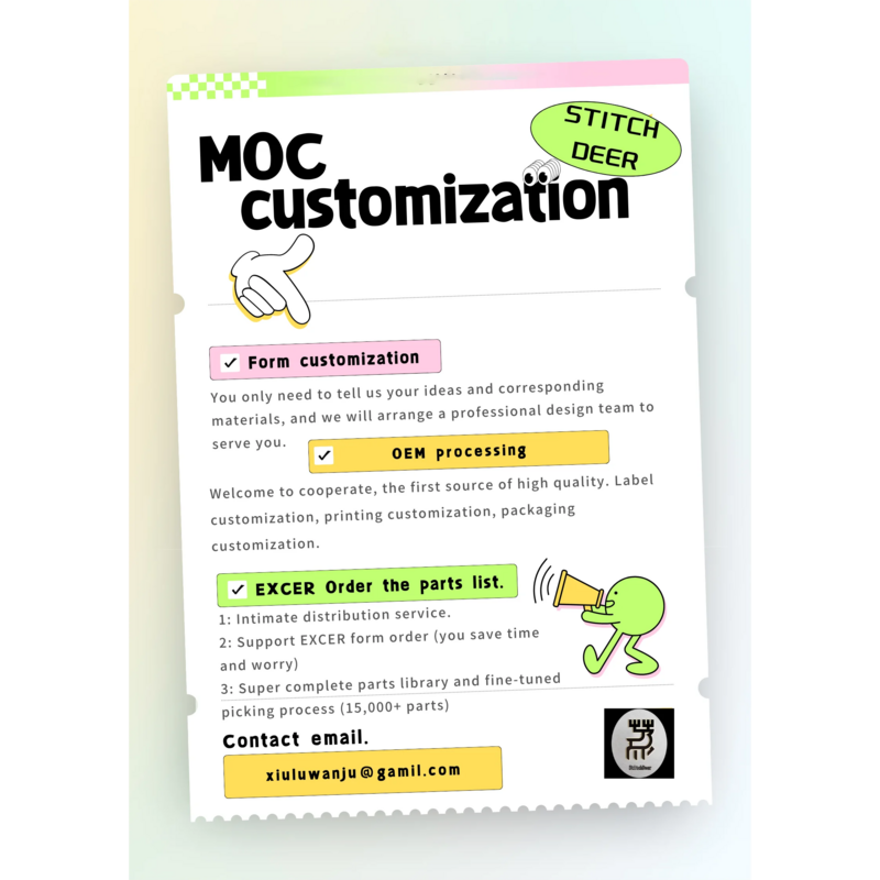 MOC Reissue Customização EXCER Ordem, Lista de Peças