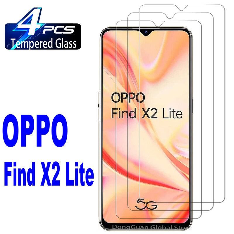 2/4Pcs Tempered Glass For OPPO Find X2 Lite Screen Protector Glass Film