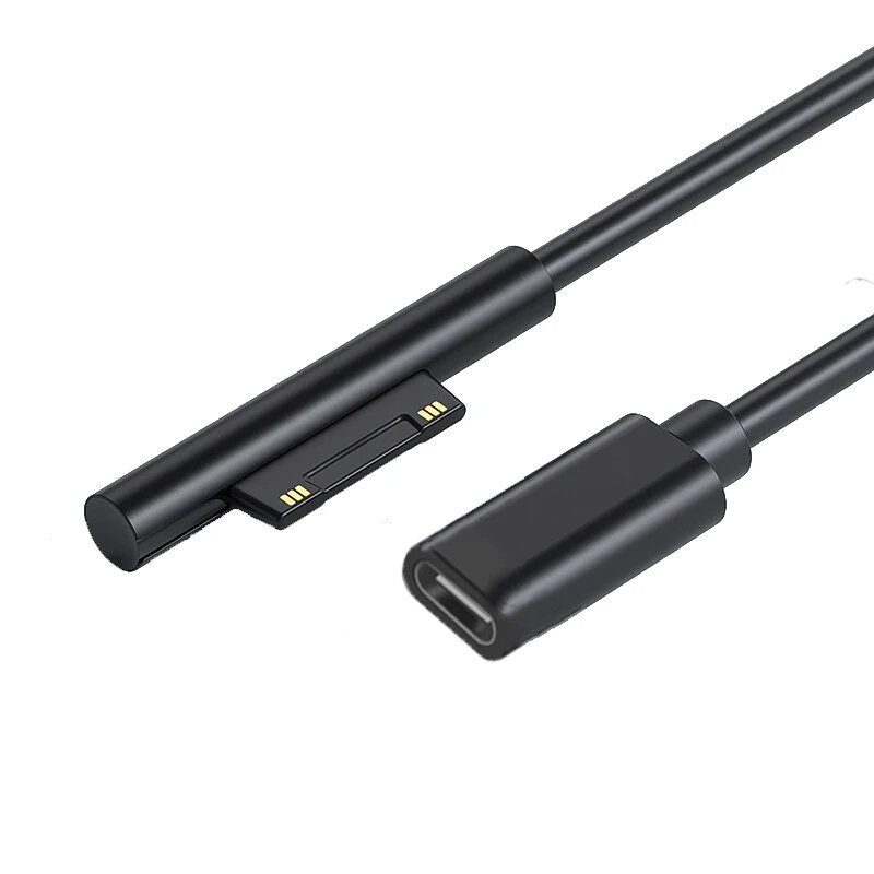 Nku typ-C żeński do podłączenia do powierzchni 15V/3A 45W PD kabel ładujący kompatybilny z Surface Pro 6/5/4/3 Go Book2/1 Laptop4/3/2/1