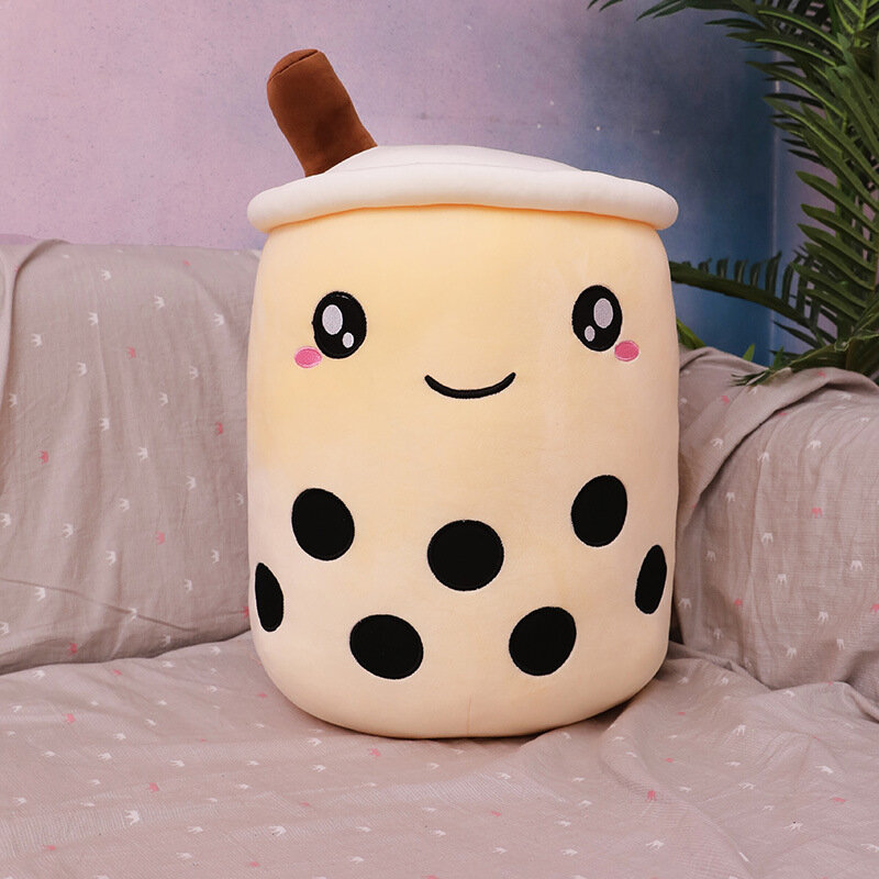 Boba Plush 9.8inch Kawaii Plushies Bubble Tea Cute Squishy Pillow Soft Brown Milk Tea Stuffed Animal for Kids/Girls/Boys