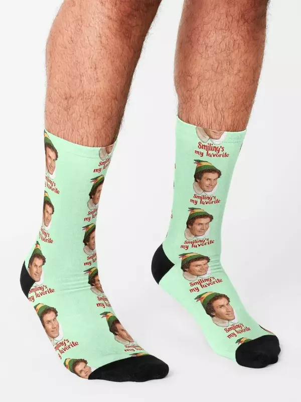 Смайлик мой любимый Бадди эльф Феррелл из фильма рождественские носки короткие теннисные дизайнерские роскошные женские носки мужские