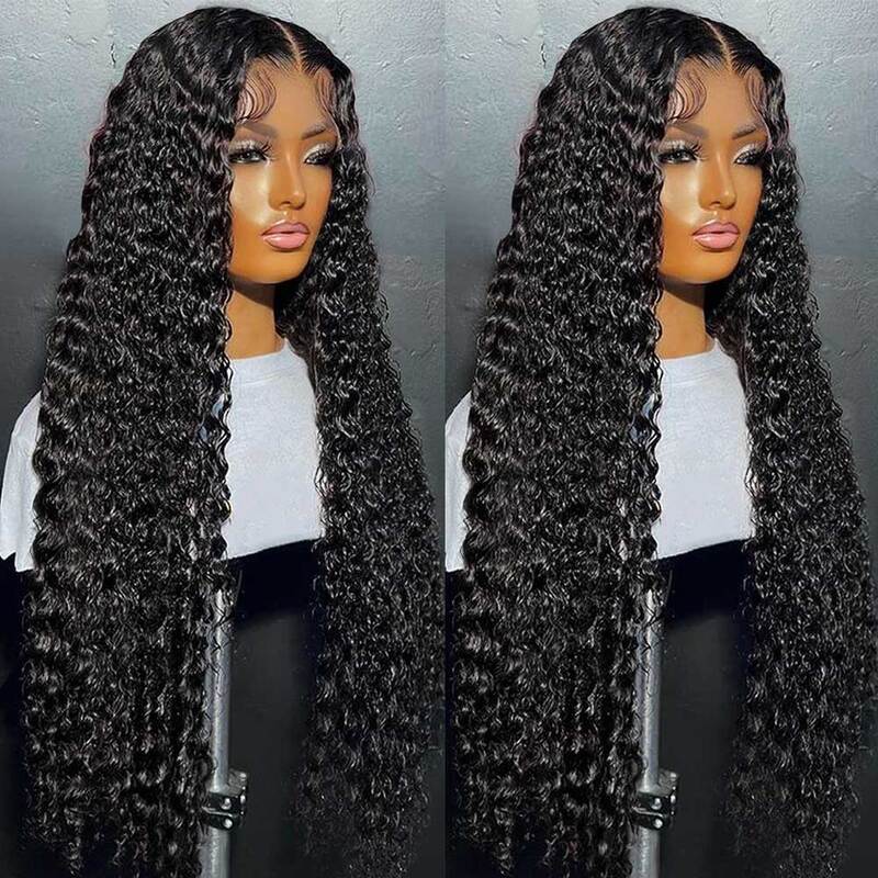 Deep Wave Frontal Wig Transparent 13x4 13x6 HD Lace Frontal Human Hair Wigs Remy Curly Human Hair Lace Frontal Wigs For Women ﻿