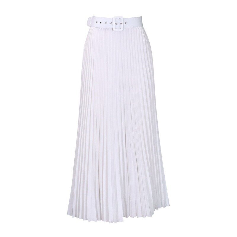 Женская длинная Плиссированная юбка с поясом и высокой талией
