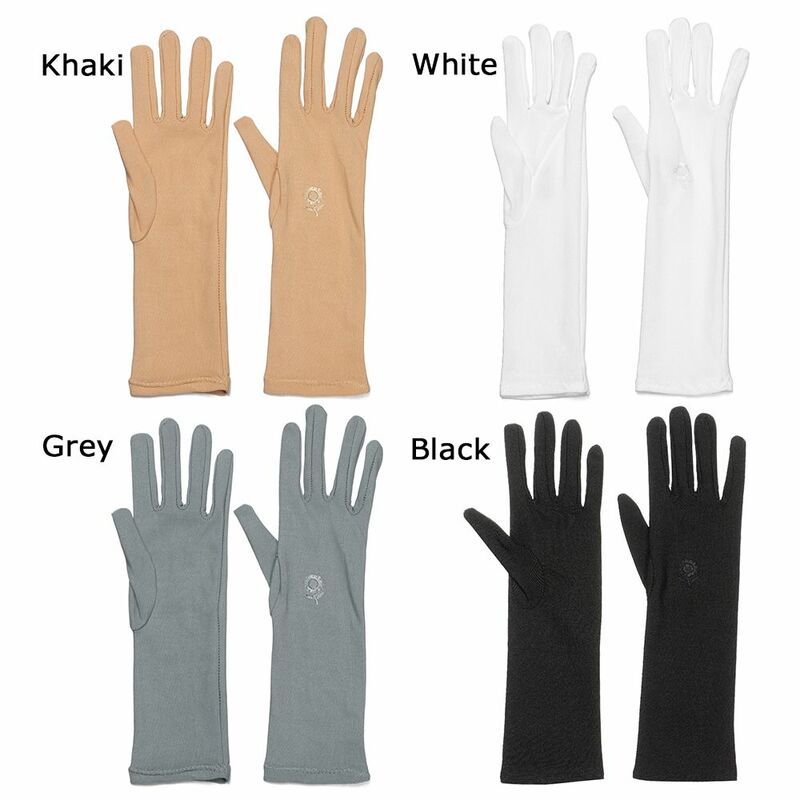 ถุงมือขับรถบางยาวปานกลางสำหรับผู้หญิงถุงมือกันแดดป้องกันรังสี UV