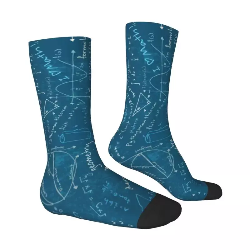 Fun Mens Mathematics Formulas Math Dress Socks Unisex Warm Breathbale 3D Printing Science Geek Teacher Gift Crew Socks