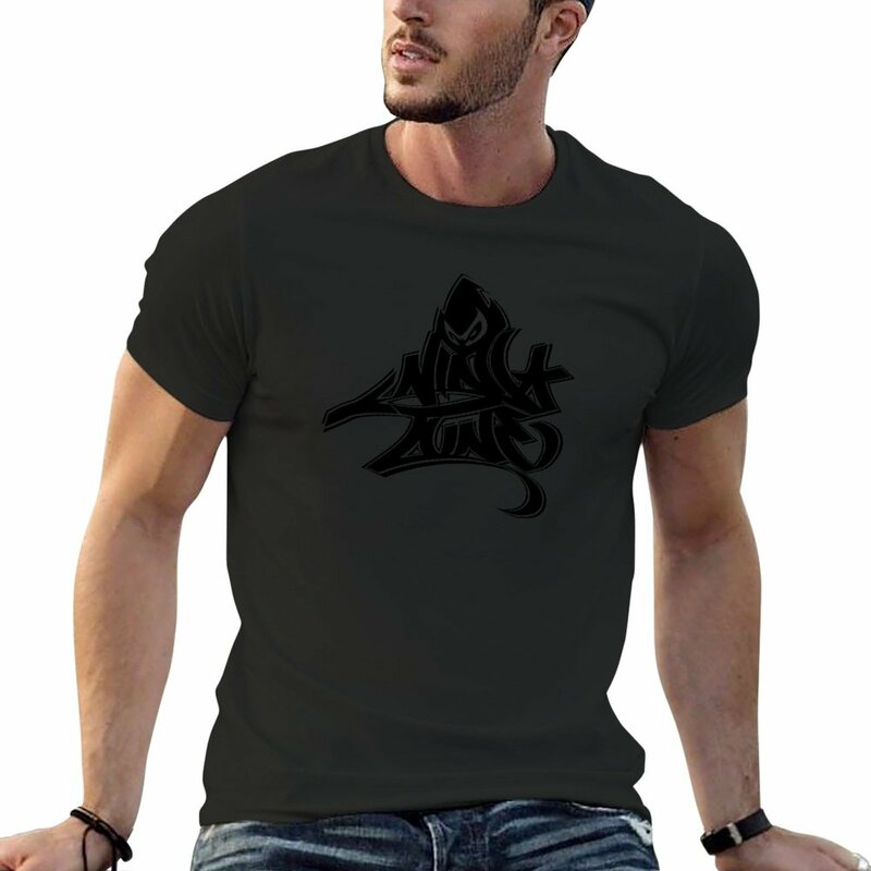Camiseta de graffiti Ninja Tune para hombres, camisas negras personalizadas, fondos transparentes, nuevas
