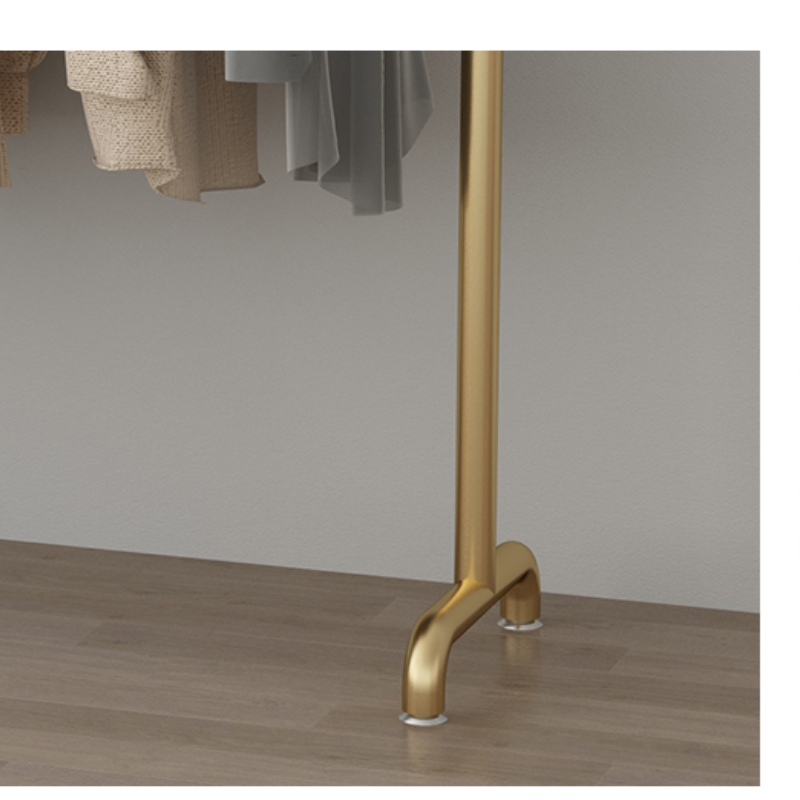 Sklepy sprzedają stojaki na ubrania proste metalowe suszenie złoty wieszak podłogowy szafa sypialniana szafa salon solidny stojak