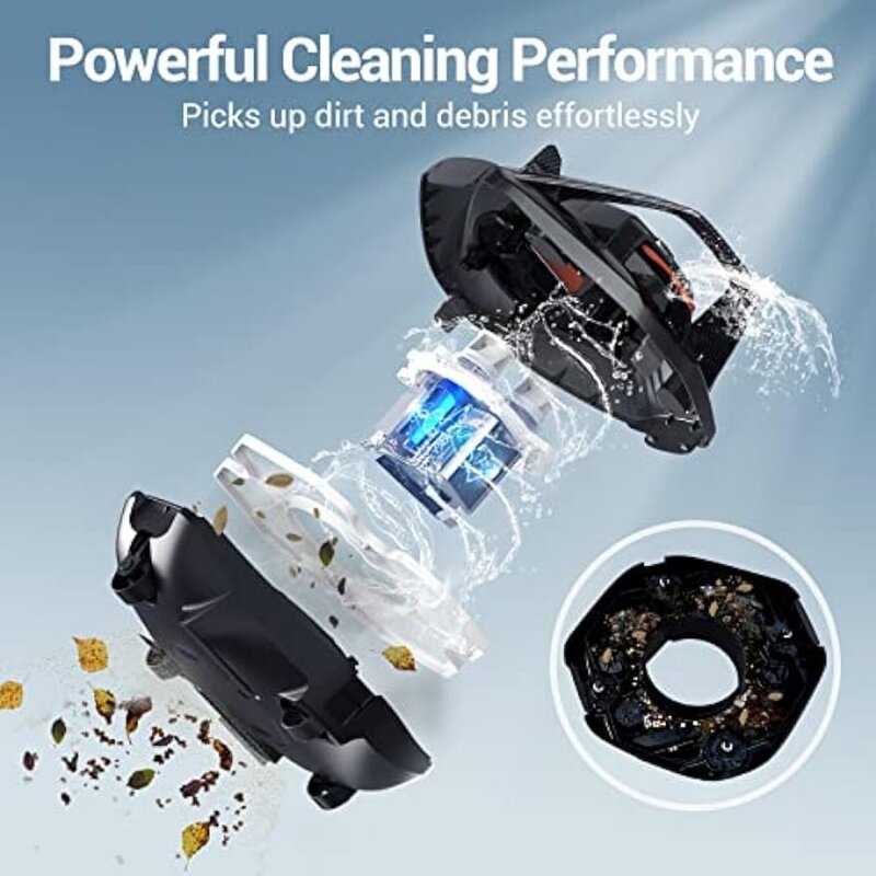 Cordless Robotic Piscina Cleaner, Aspirador, Tecnologia de estacionamento automático, Indicador LED, Dura 90 Minutos