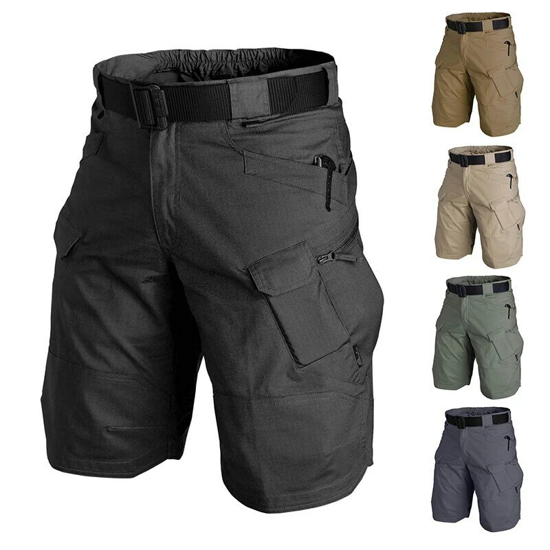 Calções de carga multibolso impermeáveis para homens, calças curtas táticas, secagem rápida, roupas ao ar livre, caça, pesca, verão