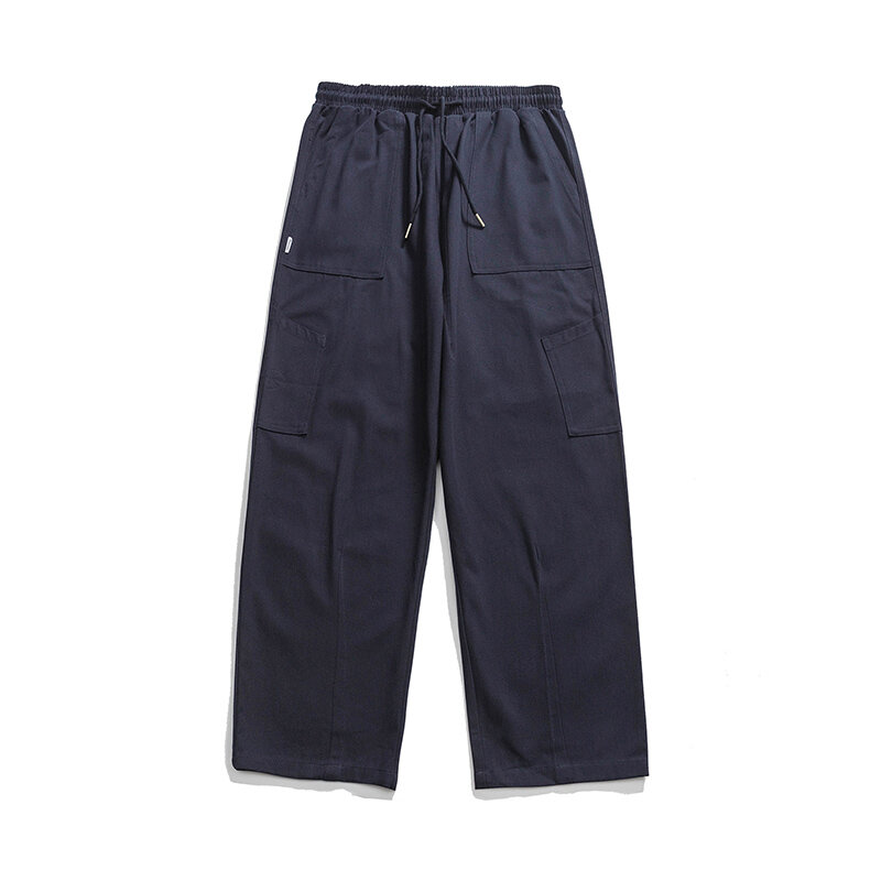 Pantalones deportivos informales para hombre, ropa de calle de alta calidad, con cordón, Color sólido, primavera y verano