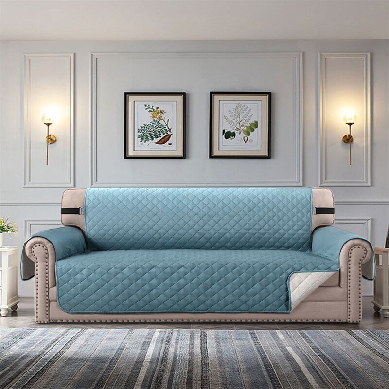 Funda impermeable de tela a cuadros para sofá, cubierta antideslizante para sillón, plegable de lujo, para sala de estar, 1/2/3/4 asientos