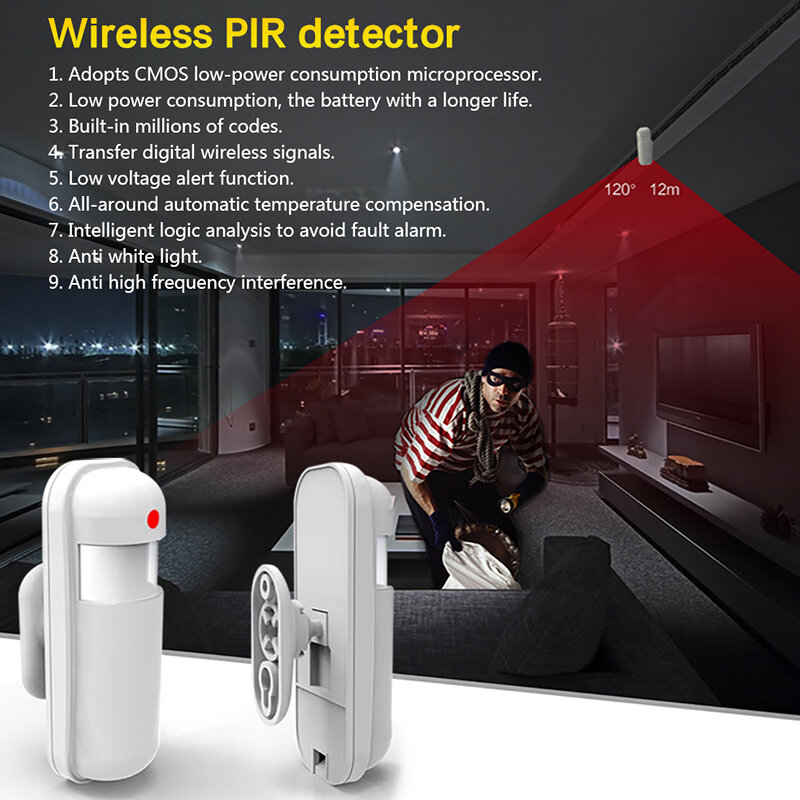 TUYA GSM-alarma de seguridad para el hogar, Detector de movimiento antirrobo inalámbrico de 433MHZ, Control por aplicación Smart Life, Detector de humo de fuego