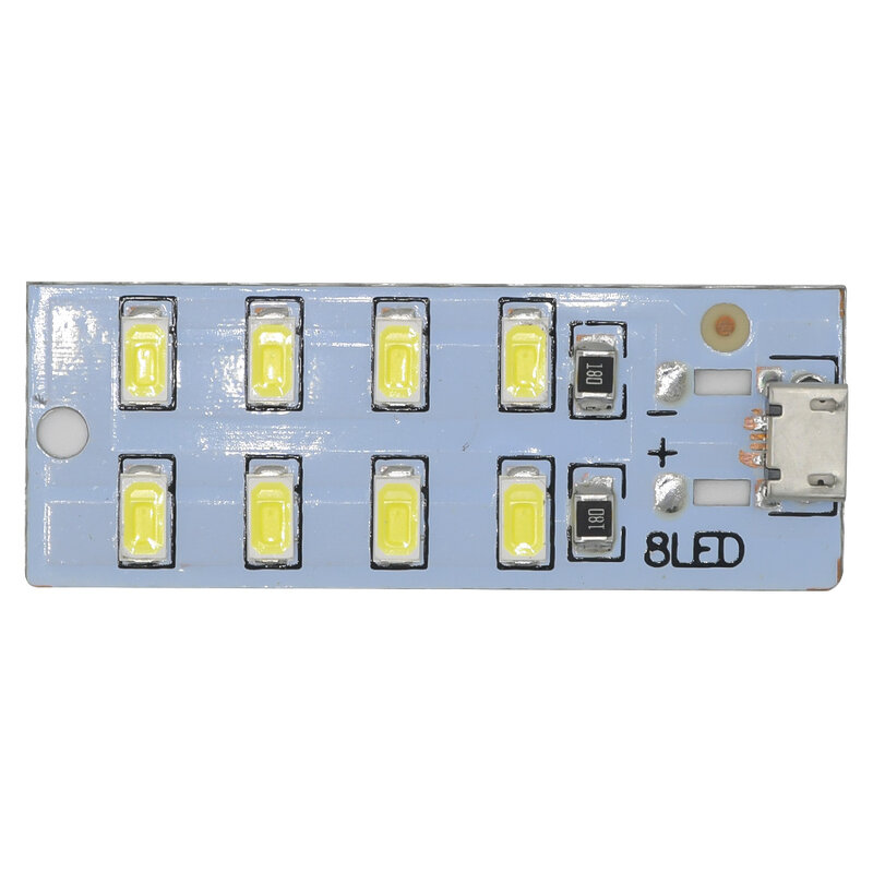 لوحة إضاءة LED صغيرة USB بيضاء ، ضوء ليلي للطوارئ ، 5730 ، مصلحة الارصاد الجوية ، 5 فولت ~ 470mA ، 430mA