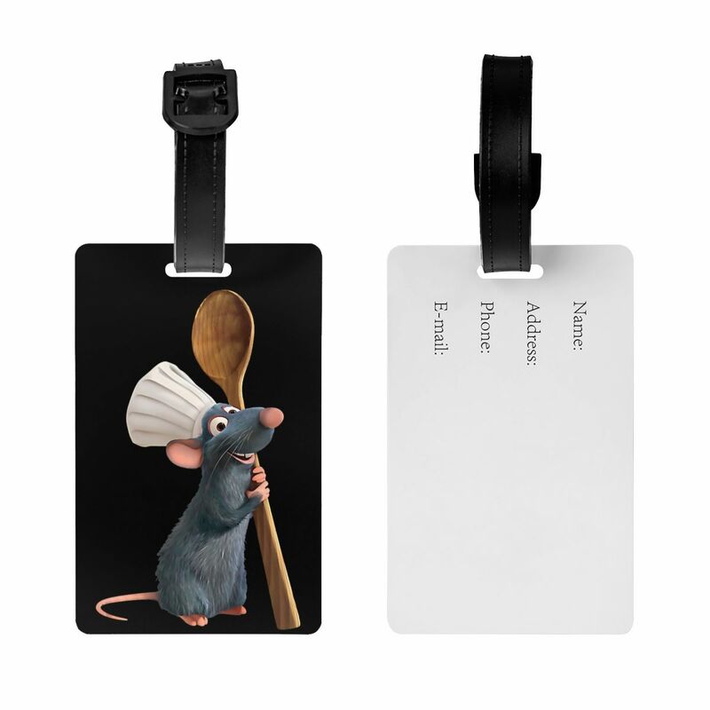 Étiquette de bagage personnalisée Ratatouille Chef Remy, carte de visite, couverture de confidentialité, étiquette d'identification pour sac de voyage, valise