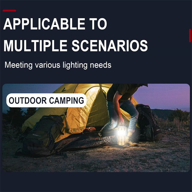 キャンプやハイキング用のポータブルLEDランタン,ソーラー充電式および折りたたみ式ランプ