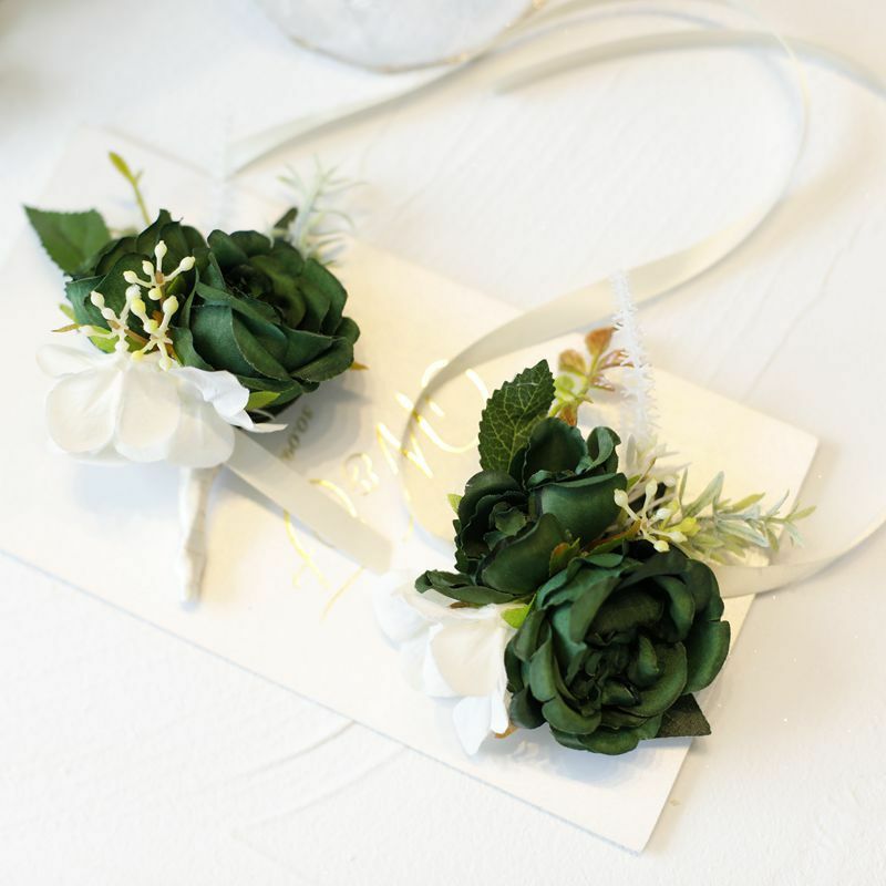 Vintage künstliche Blumen Bouton nieres Handgelenk Corsage Groom sman Hochzeit Hochzeit Zubehör Acessórios de Casamento
