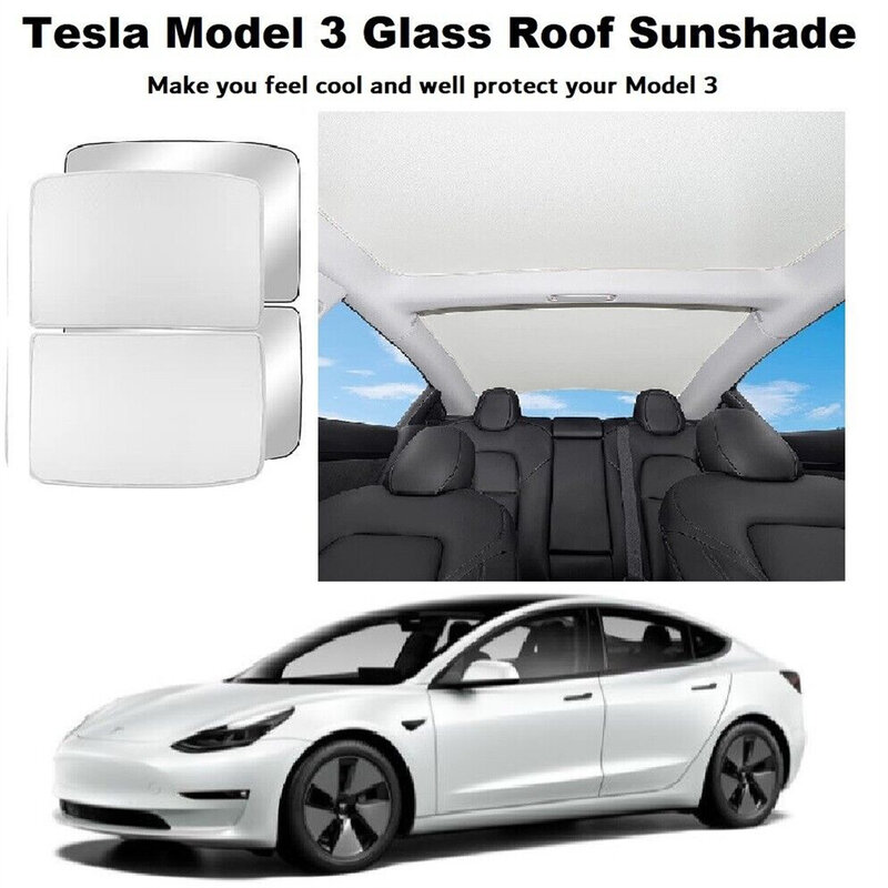 Toldo do telhado para Tesla Model Y 3, pano de gelo para atualização do teto solar do carro, fivela Sun Shades, clarabóia traseira de vidro, 2021-2023