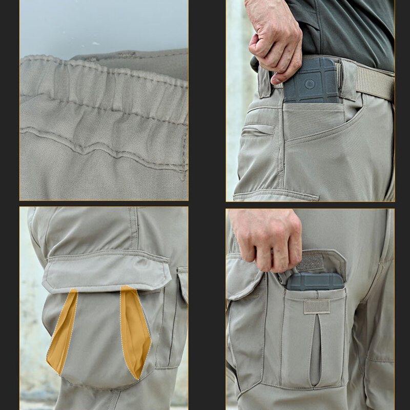 Męskie spodnie taktyczne oddychające spodnie Cargo z wieloma kieszeniami na co dzień wędrówki na świeżym powietrzu spodnie robocze męskie długie spodnie