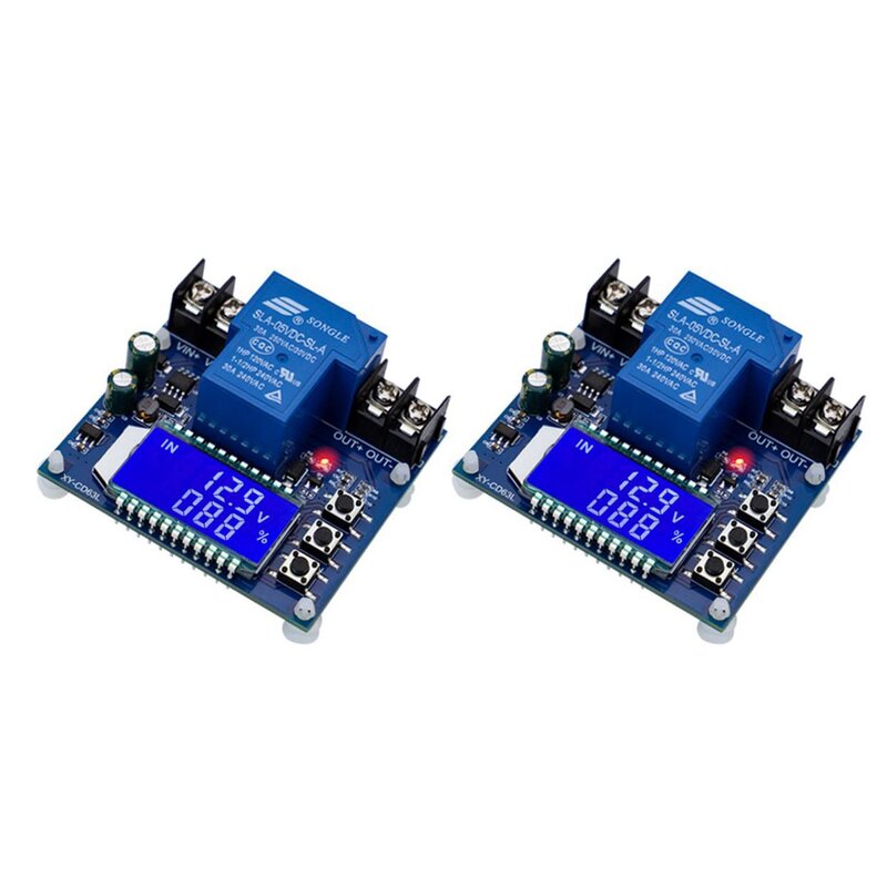 2X DC6-60V 30A Storage Battery Charging Control Module Protection Board Charger Time Switch LCD Display XY-CD63L