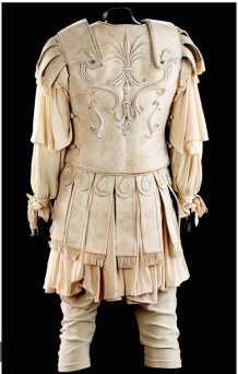 Costume bianco avorio generale romano 3D Relief maschile Warrior Movie Outfit abiti in stile occidentale senza cappello né stivali tirante Commodus