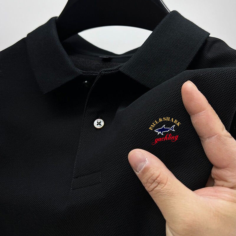 T-shirt à manches courtes en coton imprimé pour hommes, polo d'affaires d'été, haut absorbant la sueur, marque
