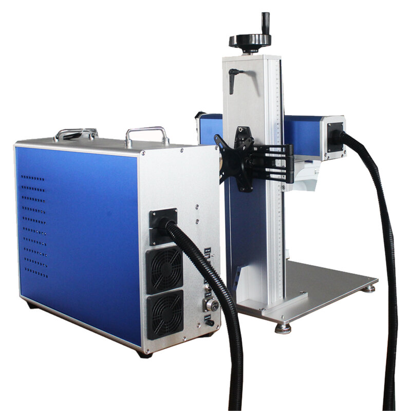 Ons Voorraad Calca 50W Industrie Split Fiber Laser Markering Machine Voor Lasergravure Tumbler Met Jpt Laser + Rotatie As Fda