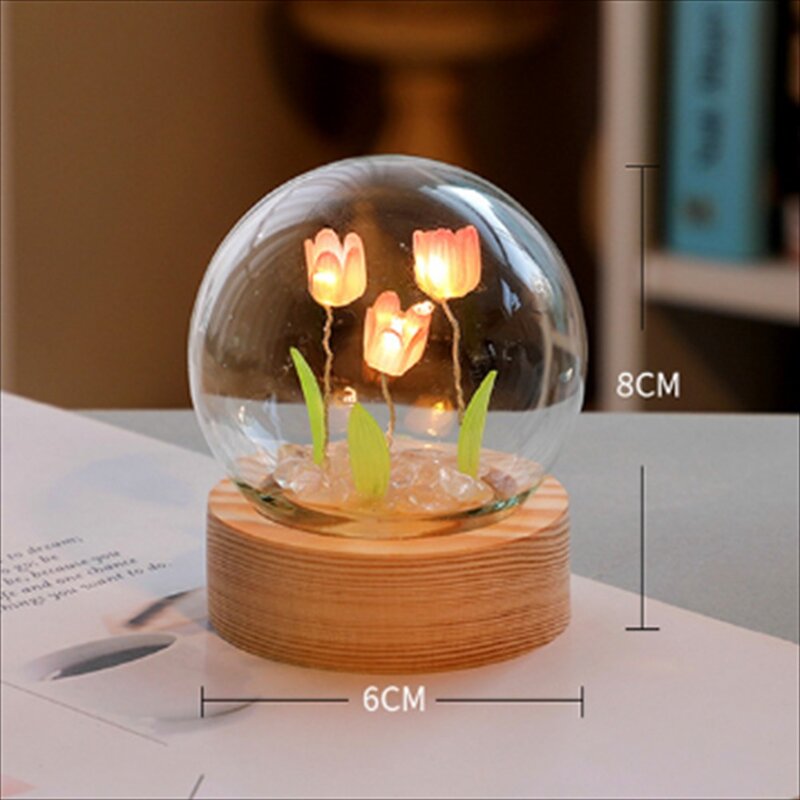Schlafzimmer Valentinstag Geschenk handgemachte Blumen lampe Tulpe Nachtlicht DIY Material Raum dekor
