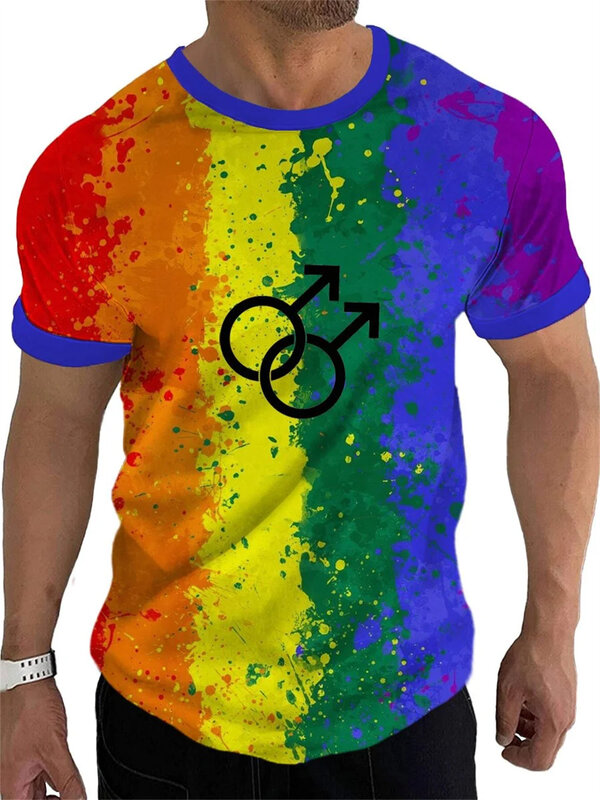 2024 T-Shirt męski z wzór miłosny nadrukiem 3d z krótkim rękawem letnia koszulka na co dzień Sex Love Tshirt moda codzienna odzież męska