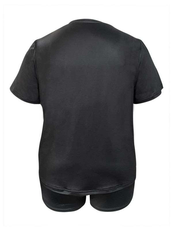 LW-Conjunto de ropa a juego de talla grande para mujer, camiseta de manga corta con estampado de letras, pantalones cortos de retazos, informal, Verano