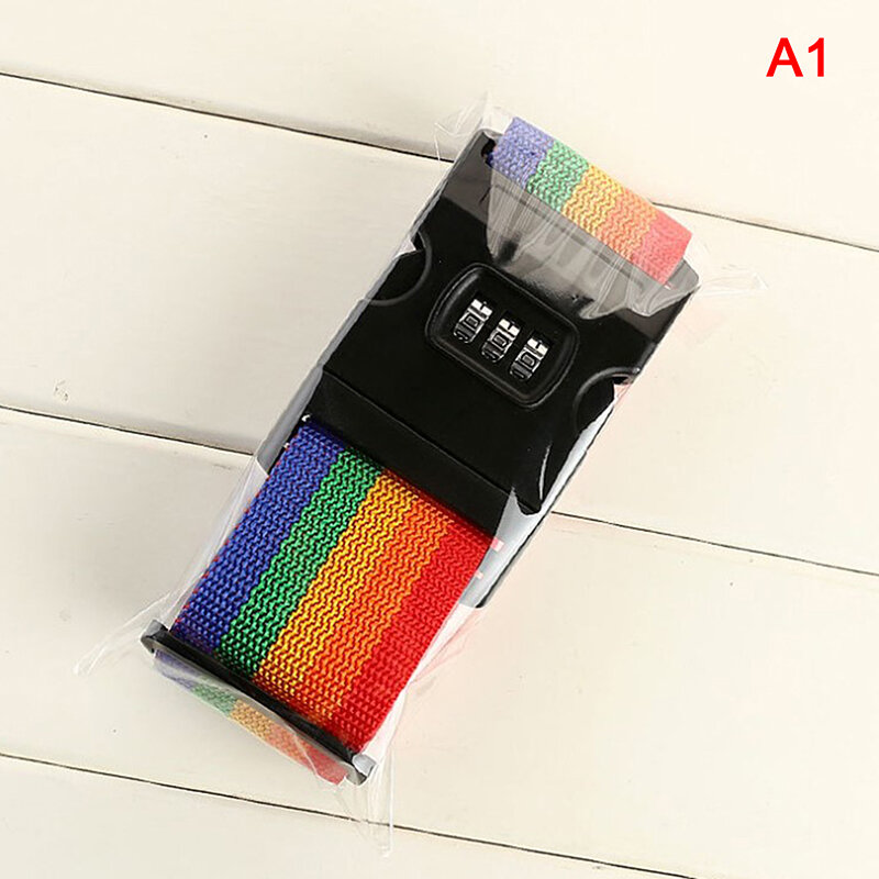 2M Rainbow Password Lock Packing Luggage Bag with Luggage Strap
