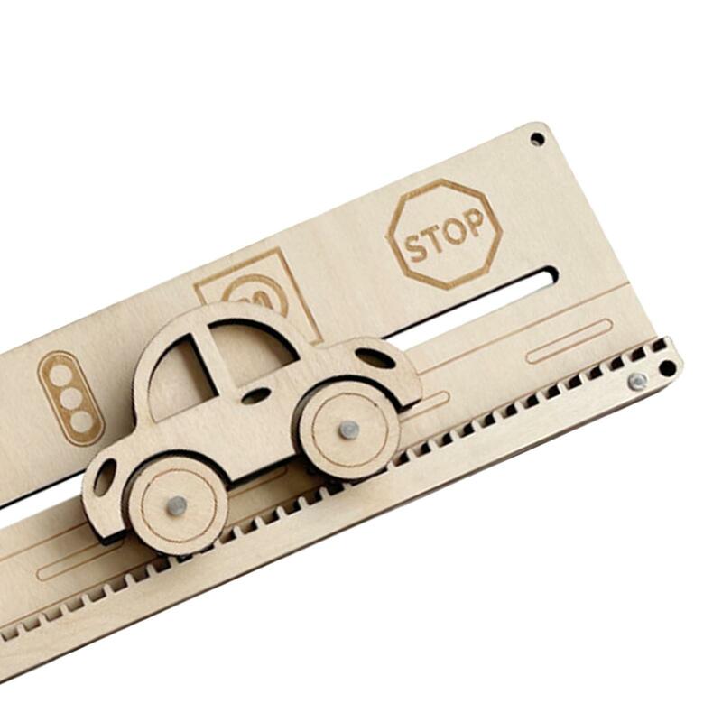 Busy Board Wood Educational Fine Motor Skills Gears Car Track Busy Board for Outdoor Birthday Early Education Gift Exercise