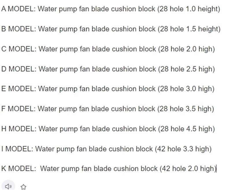4PCS Xichai/Quanchai/Xinchang/Yunnei/Chaochai/Dongfanghong/Yu and other diesel engine fan gasket block water pump shaft flange