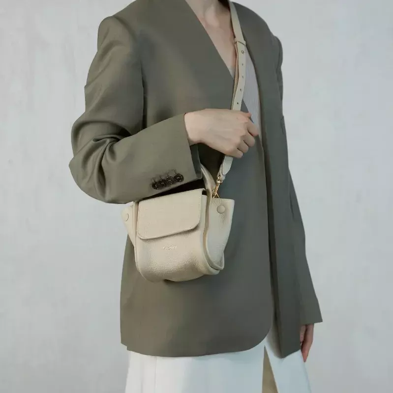 Songmont Mini Vegetable Basket Bag handbags  Women's Portable Bucket Bag Niche Personality Diagonal Shoulder Bag