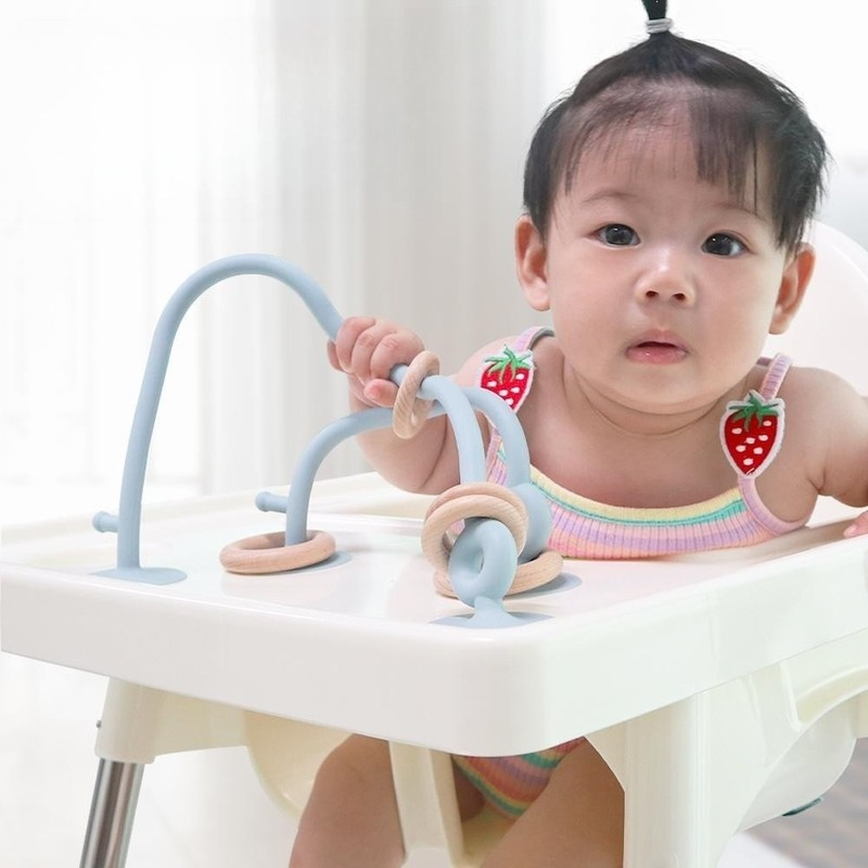 Neue Kinder Holzring weichen Silikon Beißring Spielzeug Säugling Zahnen Kau spielzeug Baby zubehör Neugeborene Fotografie Babys pielzeug