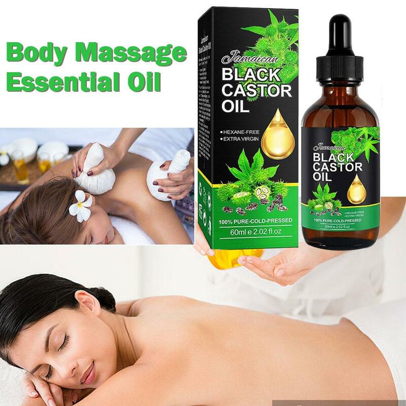 Black Castor Oil para a pele nutritiva, Massagem Óleo Essencial, Crescimento das sobrancelhas, Impede o envelhecimento da pele, Produtos do cuidado do corpo